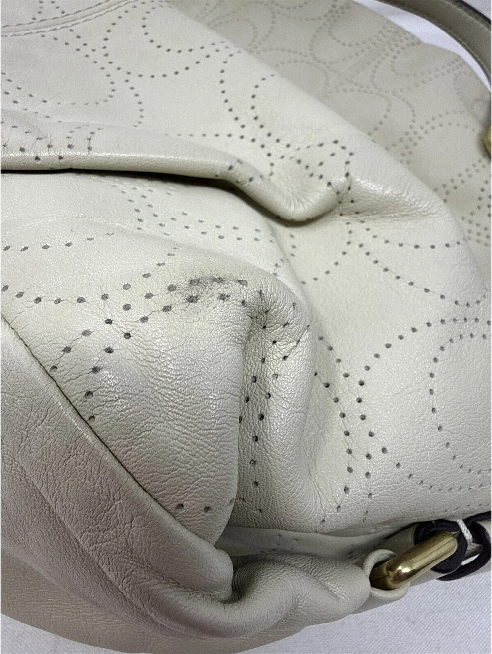 Coach Brooke Convertible Leather Shoulder Hobo bag  Ivory